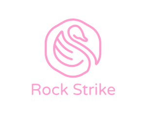 Minimalist Pink Swan logo design