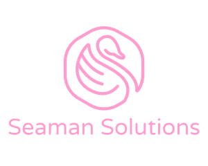 Minimalist Pink Swan logo design