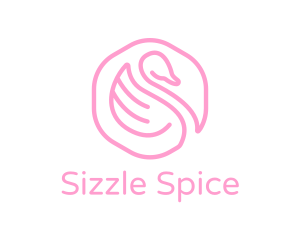 Minimalist Pink Swan logo design