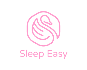 Minimalist Pink Swan logo design