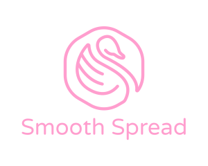 Minimalist Pink Swan logo design