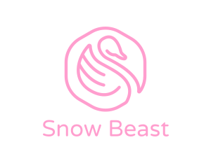 Minimalist Pink Swan logo design