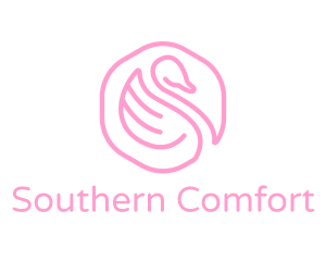 Minimalist Pink Swan logo design