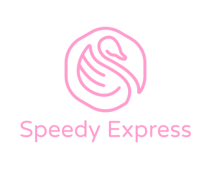 Minimalist Pink Swan logo design