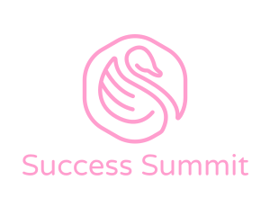 Minimalist Pink Swan logo design