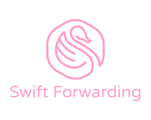 Minimalist Pink Swan logo design