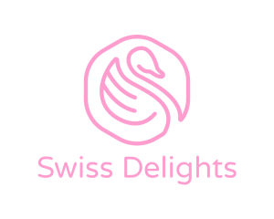 Minimalist Pink Swan logo design