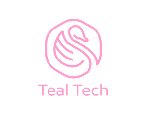 Minimalist Pink Swan logo design