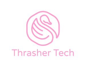 Minimalist Pink Swan logo design