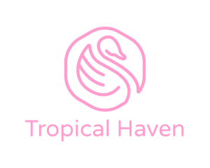 Minimalist Pink Swan logo design