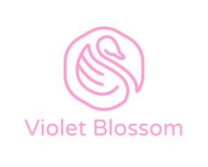 Minimalist Pink Swan logo design