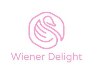 Minimalist Pink Swan logo design