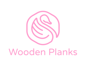 Minimalist Pink Swan logo design