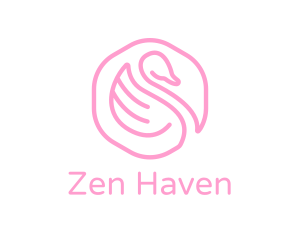 Minimalist Pink Swan logo design