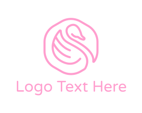 Esthetician - Minimalist Pink Swan logo design