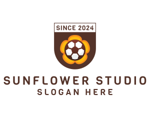 Sunflower - Soccer Football Crest logo design