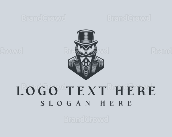 Victorian Owl Gentleman Logo