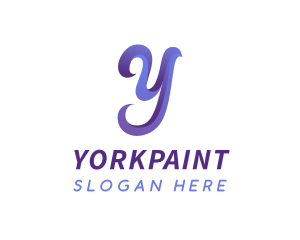 Gradient Script Letter Y logo design