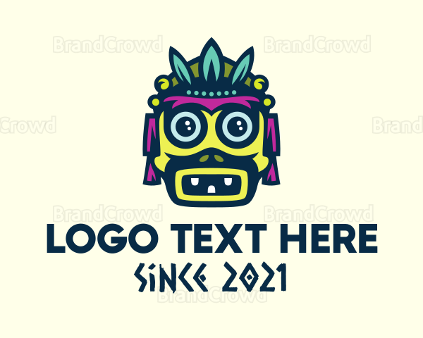 Leaf Aztec Mask Logo