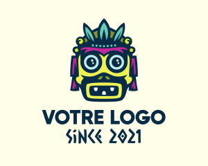 Native - Leaf Aztec Mask logo design