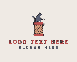 Knitting - Cat Thread Yarn logo design