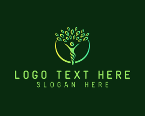 Green Tree - Human Tree Wellness logo design