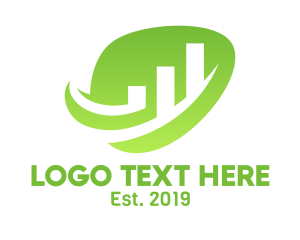 Ecology - Leaf Graph Chart logo design