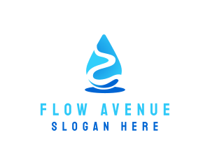 River Water Droplet logo design