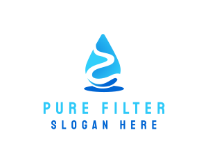 Filter - River Water Droplet logo design
