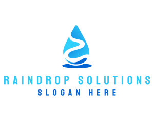 Raindrop - River Water Droplet logo design