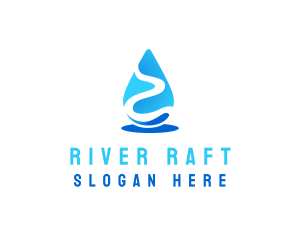 River Water Droplet logo design