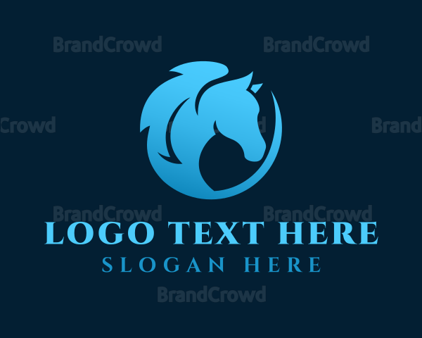 Gradient Blue Horse Logo
