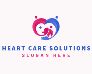 Heart Family Parenting logo design