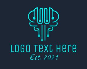 Online Tutor - Brain Circuit Technology logo design