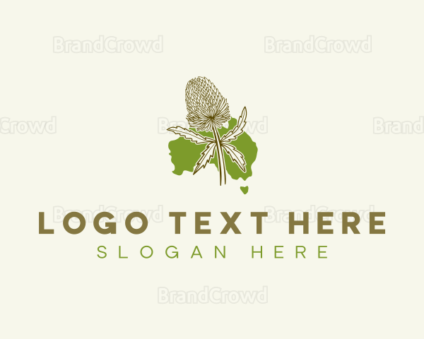 Australia Banksia Flower Logo