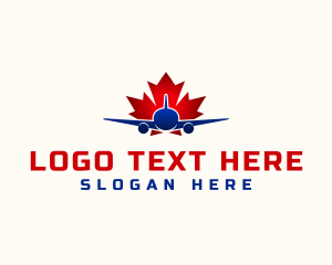 Maple Leaf - Canada Airplane Travel logo design