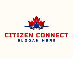 Citizenship - Canada Airplane Travel logo design