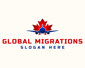 Immigration - Canada Airplane Travel logo design
