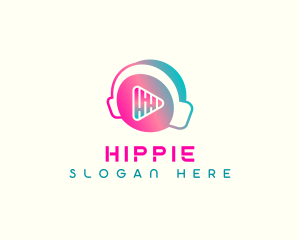 Headphone Play Button Logo