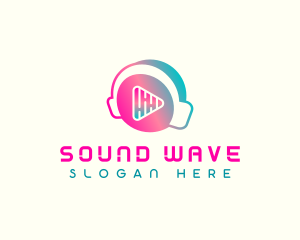 Headphone - Headphone Play Button logo design