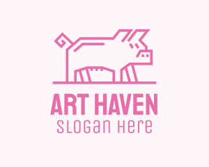 Pink Pig Farm logo design