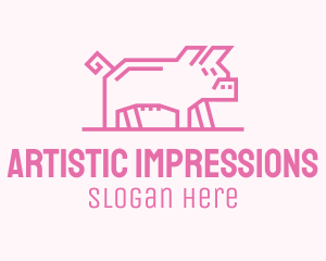 Pink Pig Farm logo design