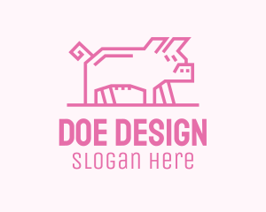 Pink Pig Farm logo design