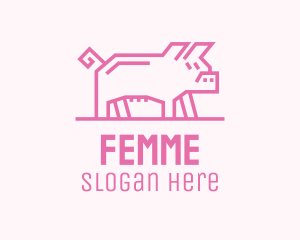 Pink Pig Farm logo design