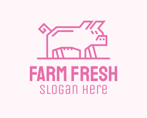 Pink Pig Farm logo design