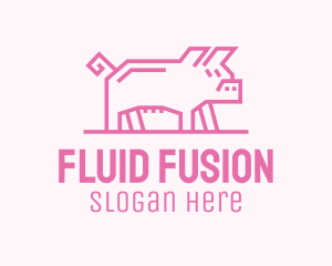 Pink Pig Farm logo design