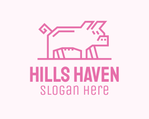 Pink Pig Farm logo design