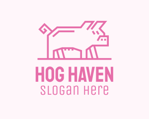 Pink Pig Farm logo design