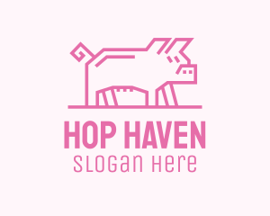 Pink Pig Farm logo design