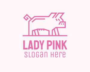 Pink Pig Farm logo design